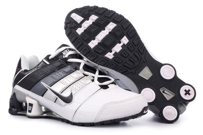 Mens Nike Shox Nz Shoes White Gray Black